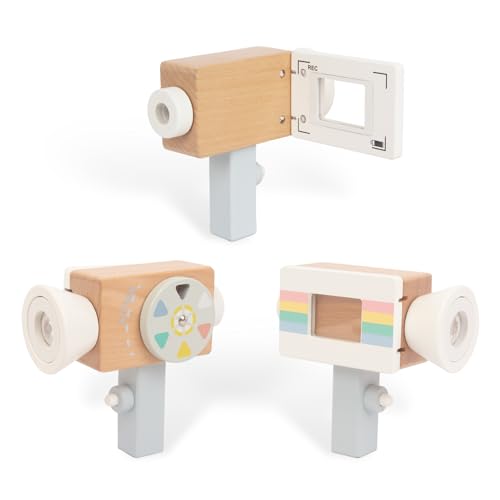 Wooden Mini Pretend Video Camera Toy for Toddlers 1 2 3 Years Old, Christmas Birthday Gifts Photographed Props for Boys Girls Children Kids - WoodArtSupply