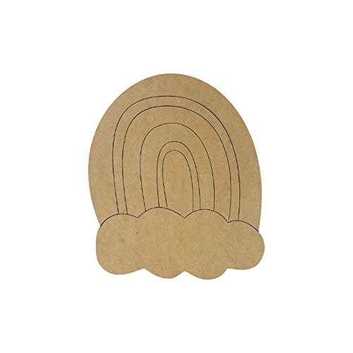 Rainbow with Clouds, Engraved Shape MDF Wooden Craft, Unfinished Craft, DIY Craft Art, Build-A-Cross Build-A-Cross