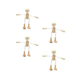 Exceart Wooden Pegs Wooden Pegs Peg Doll Supplies 4PCS Unfinished Wood Doll Shapeable Educational Crafts Toys Desktop Decoration for Kids DIY EXCEART