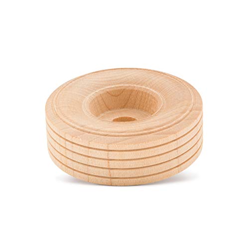 Mini Wood Wheels Treaded Style, 2 Inch Diameter, Pack of 24, for Crafts and DIY Car Models, by Woodpeckers Woodpeckers