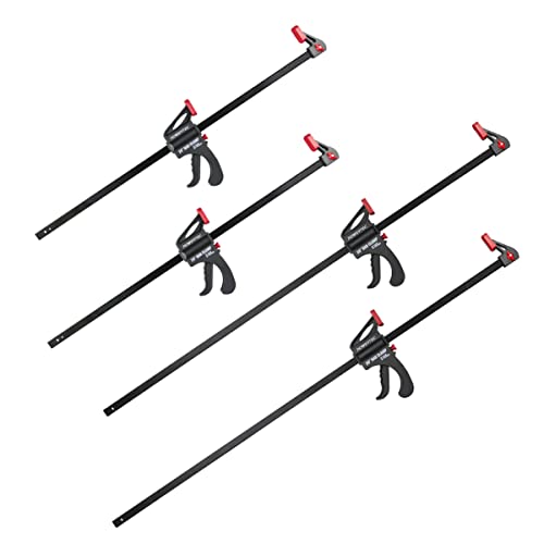 POWERTEC 71788 24 Inch and 36 Inch Bar Clamps with Spreader, Trigger Clamps for Woodworking, One-Handed Carpenter Quick Clamp Sets for Gluing, Wood POWERTEC