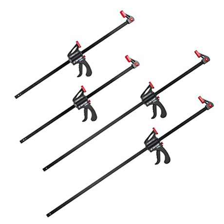 POWERTEC 71788 24 Inch and 36 Inch Bar Clamps with Spreader, Trigger Clamps for Woodworking, One-Handed Carpenter Quick Clamp Sets for Gluing, Wood POWERTEC