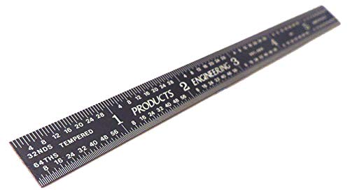 5R Flexible Machinist Ruler with Markings - 6 Inches, Black Chrome PEC Tools