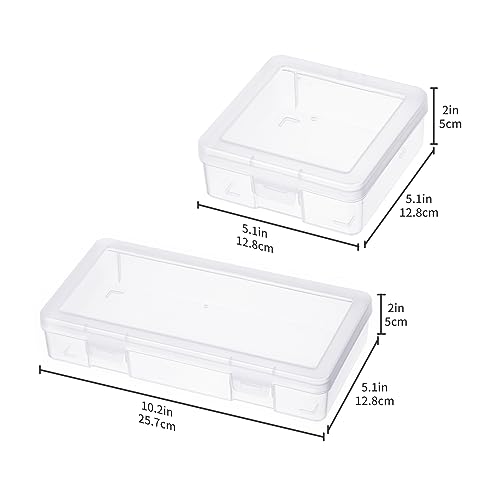 novelinks Stackable Plastic Clear Storage Box Containers with Latching Lid - Art Craft Supply Organizer Storage Containers for Pencil Box, Lego, novelinks