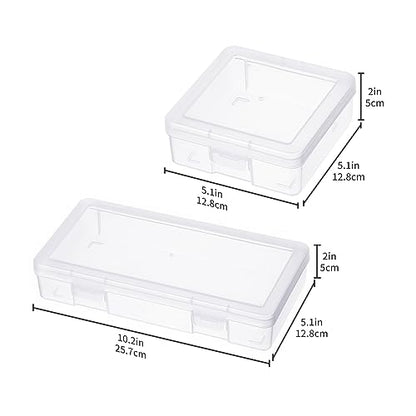 novelinks Stackable Plastic Clear Storage Box Containers with Latching Lid - Art Craft Supply Organizer Storage Containers for Pencil Box, Lego, - WoodArtSupply