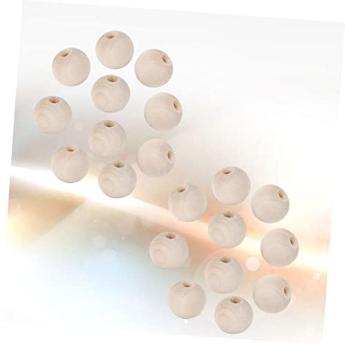Tofficu 20pcs Unfinished Wood Beads Wood Beads Bracelet Making Round Beads Beaded Jewelry Wood Loose Beads Jewelry Making Charms Wood Craft Beads Tofficu