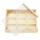Small Unfinished Wood Box with Lid, 9 Compartment Storage Boxes (6.75 x 5.1 Inches, 2 Pack) Bright Creations