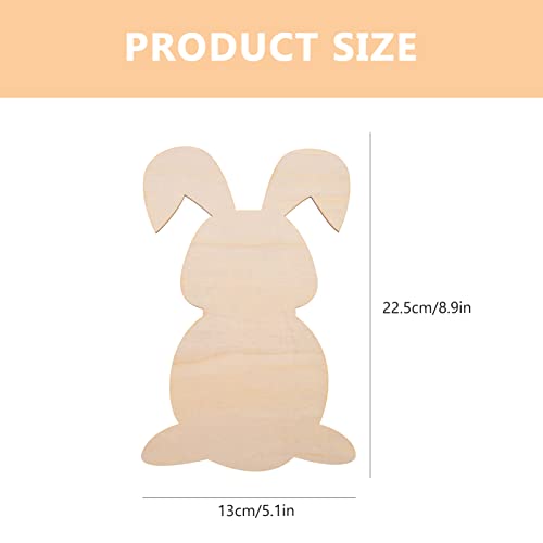 PartyKindom 8pcs Rabbit Shaped Wood Chips Unfinished Wood Cutouts Easter Unfinished Easter Wood Crafts Easter Crafts for Adults Graffiti Wooden PartyKindom