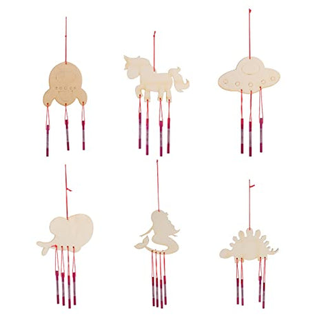 DIY Wooden Wind Chime Whale Gifts Mermaid Gifts Childrens Tylonal Craft Wind Chimes Unfinished Wind Chimes Wind Chime Kit DIY Wind Bells DIY Craft Toyvian