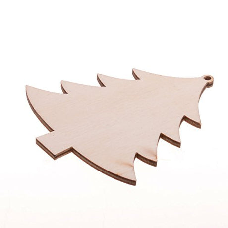 Christmas Wooden Crafts Hanging Ornaments Christmas Tree Decoration Unfinished Wood Cutouts for DIY Blank Slices to Paint (10PCs Christmas Tree YEEQIN