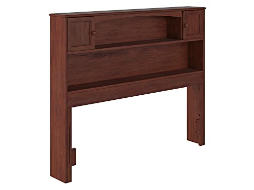 Atlantic Furniture R-185834 Newport Bookcase Headboard Full Walnut - WoodArtSupply