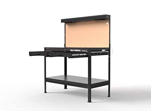 Olympia Tools Multipurpose Workbench with Light, 87-883-917 , Black