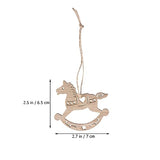 MAGICLULU 20pcs Unfinished Rocking Horse Wood Slice Hollow Wooden Horse Pattern Cutouts Hanging Wooden Horse Christmas Tree Ornament for Christmas MAGICLULU