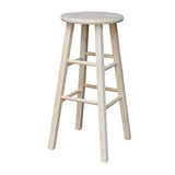 IC International Concepts International Concepts Round Top Stool-29 Seat Height, Unfinished Stool, 29-inch IC International Concepts