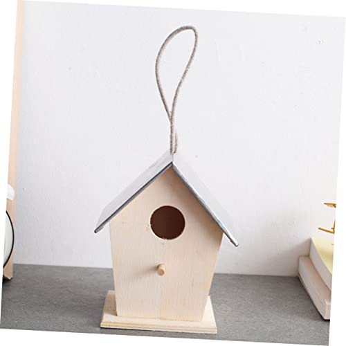 Yardenfun Outdoor Bird House Garden Hanging Bird Nest DIY Painting Bird House Birdhouse to Paint Craft Wood Bird House Unfinished Wood Birdhouse Bird Yardenfun