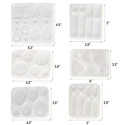 BIGEBO Resin Earring Molds Silicone, Resin Mold Jewelry Resin UV Resin Mold Kit Bundle Clearance for Jewelry Making Silicone Molds for Keychain Charm - WoodArtSupply