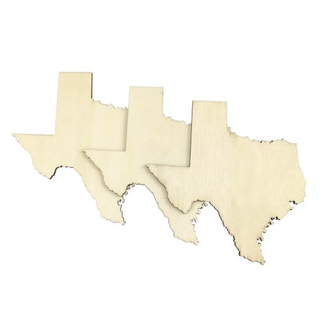 30 Pack 4 Inch Wooden Texas State Shaped Cutouts Unfinished Wood Texas Map Sign Craft Gift Tags Texas State Wooden Paint Crafts for Home Party Xonzmmk