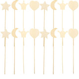 Toyvian Craft Supplies 12PCS Princess Fairy Wands Kit, Wooden Fairy Wands, Unfinished Wooden DIY Fairy Sticks Crafts Adorable Moon Wand for Girls Toyvian