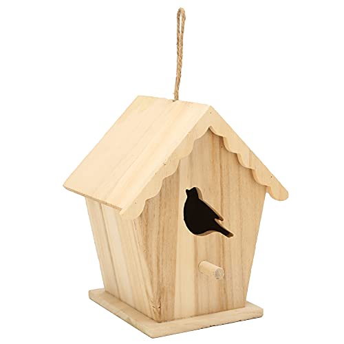 Wood Birdhouse,Unfinished Birdhouse to Paint for Birdwatching Wood Frame for Finches and Songbirds Duokon