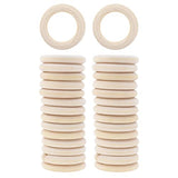 Mandala Crafts 70 40mm 1.5 Inch DIY Natural Wood Rings for Crafts - Macrame Wooden Rings - Unfinished Wood Rings for Macrame Rings Knitting Jewelry Mandala Crafts