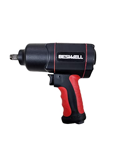 BESWELL-1180 Ft.lbs Max Loosen Torque 1/2" Regular Size Twin Hammer Air Impact Wrench-BW-112BN