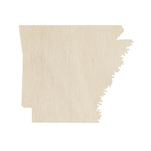 30 Pack 4 Inch Wooden Arkansas State Shaped Cutouts Unfinished Wood Arkansas Map Sign Craft Gift Tags Arkansas State Wooden Paint Crafts for Home