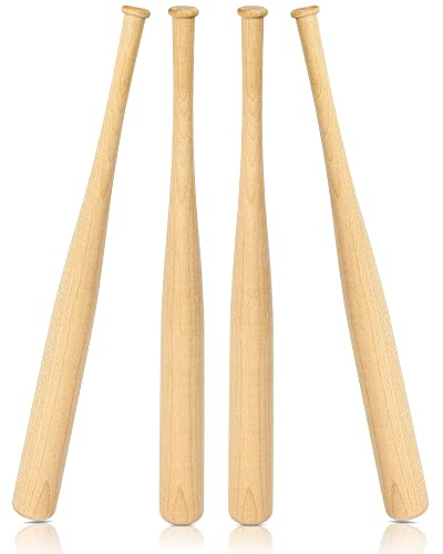 4 Pcs Mini Baseball Bats 18 Inch Wooden Baseball Bat Craft Unfinished Wooden Bats Unpainted Wood Baseball Bats for Painting DIY Craft Projects Ball - WoodArtSupply