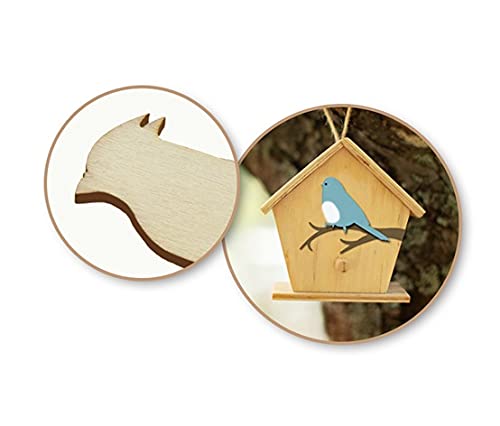 CraftMedley Miniature Laser Cut Wood Shapes - Birds and Branches - 8 Pieces, Brown, Small - WoodArtSupply