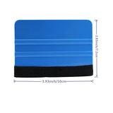 Plastic Blue 4 Inch Felt Edge Squeegee with Black Felt Edge Car Vinyl Scraper Decal Applicator Tool for Window Tint, Wallpaper, Decal Sticker SUZUYO