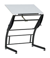 SD STUDIO DESIGNS Triflex Drawing Table, Sit to Stand Up Adjustable Office Home Computer Desk, 35.25"W X 23.5"D, Charcoal Black/White SD STUDIO DESIGNS