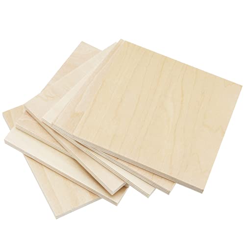 SINJEUN 30 Pack 4 Inch Unfinished Wood Square, 1/4 Inch Thick Wood Discs Blank Wood Square, Wooden Cutouts for Crafts, DIY Projects, Door Hangers, SINJEUN