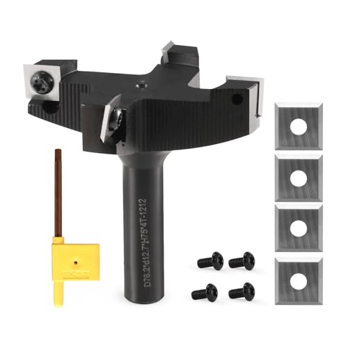 HOZLY CNC Spoilboard Surfacing Router Bit, 1/2" Shank 3" Cutting Diameter, Insert Carbide Slab Flattening Router Bit Planing Bit for Woodworking HOZLY