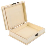 COHEALI Unfinished Unpainted Wooden Box with Hinged Lid for Crafts DIY Storage Jewelry Plain Pine Box COHEALI