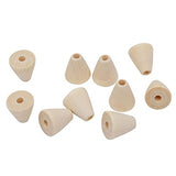 50 Pcs Natural Geometric Cone Shaped Wood Beads Unfinished Wooden Spacer Beads for Jewelry Bracelet Necklace DIY Craft Making, 14 x 16mm Teensery