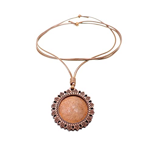 SHUNAE 10pcs 25mm 30mm Dia Wood cabochon Blank Settings Wooden Pendant Base Bezel with Leather Cord for Sweater Chain and Necklace DIY Making (25mm) SHUNAE