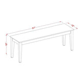 East West Furniture CAB-OAK-W Dining Room Bench with Wood Seat, 51x15x18 Inch East West Furniture