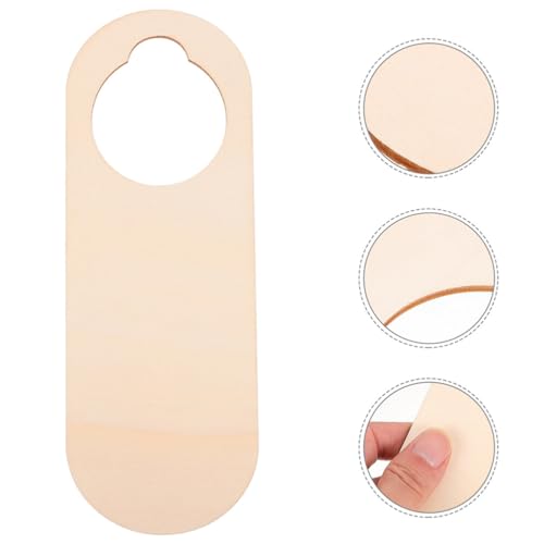 VOSAREA 20pcs Unfinished Wood Door Knob Hangers Blank Door Knob Signs Hanging Direction Signs for DIY Craft Home Hotel Office Decoration VOSAREA