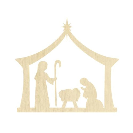 30 Pack 4 Inch Wood Nativity Cutouts Unfinished Wooden Bethlehem Nativity Hanging Ornaments DIY Bethlehem Nativity Craft Gift Tags for Home Party Xonzmmk