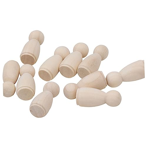 COHEALI 40pcs Blank Wood Puppet Art Craft Wood Peg Wood People Figure Peg Doll Toy Unfinished Wood Dolls Peg Doll Kit Toys for Kids Unfinished DIY COHEALI