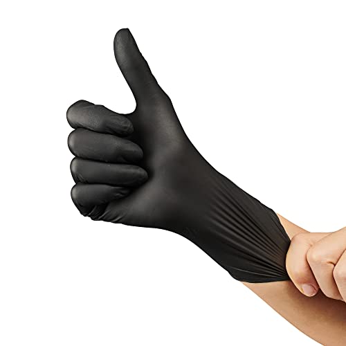 Care Plus Medical Exam Nitrile Gloves Medium Black, Latex Free Powder Free, Non Sterile Exam, Food Safe, Mechanic, 100 Count Care Plus