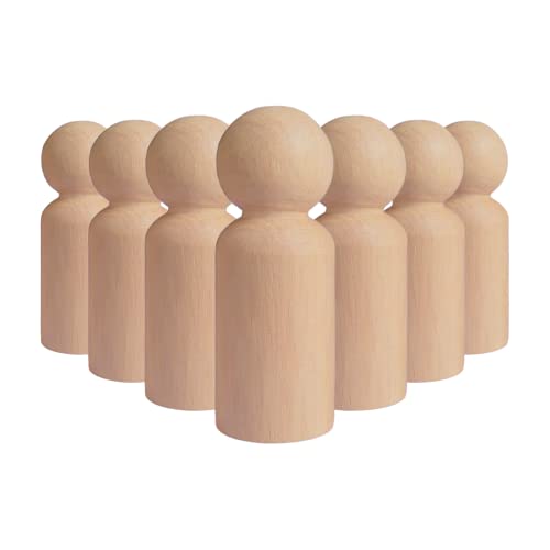 Peg Dolls Unfinished 2-3/8 inch Pack of 30 Wooden Peg People for Kids Crafts Chess Pieces Cake Toppers by ILOT