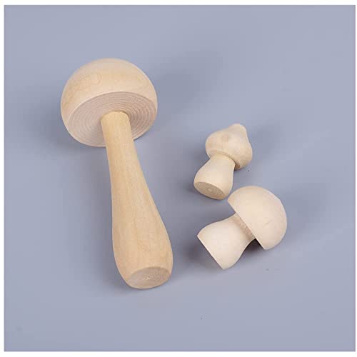 Unfinished Wooden Mushroom Toy Set, Various Sizes Mushrooms Unpainted Wood Mushroom for Children's Arts and DIY Crafts，Art & Craft Projects Unigirl