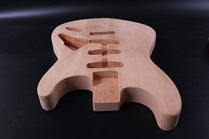 Unfinished Guitar Body for ST guitar project DIY Mahogany Wood SSS pickups Style Bolt On Heel - WoodArtSupply