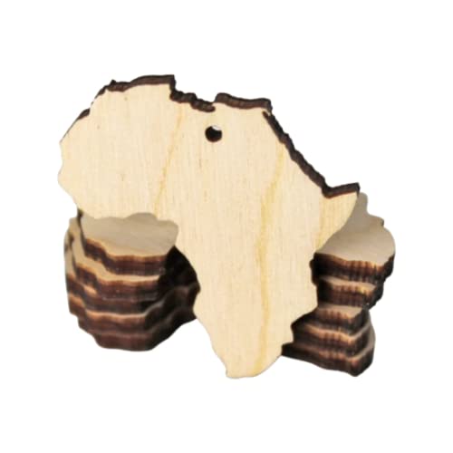 ALL SIZES BULK (12pc to 100pc) Unfinished Wood Laser Cutout AFRICA Dangle Earring Jewelry Blanks Charms Shape Crafts Made in Texas Texan Wood Crafts