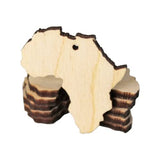 ALL SIZES BULK (12pc to 100pc) Unfinished Wood Laser Cutout AFRICA Dangle Earring Jewelry Blanks Charms Shape Crafts Made in Texas Texan Wood Crafts