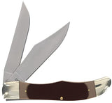 Old Timer 25OT Folding Hunter 9.3in Traditional Folding Pocket Knife with 2 High Carbon SS Blades, Ergonomic Sawcut Handle, and Leather Belt Sheath Old Timer