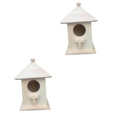 Yardwe 2 Pcs Birdhouse Making Kit Hand Decor Unfinished Wood Birdhouse Kits Bird House for Crafts Hanging Bird House Decor DIY Bird House Log Cabin Yardwe