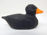 Selsela Black Duck Figurine Wood Statue Miniature Handmade Art Decoy Carved Bird Decor Small Animal Collectible Selsela