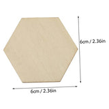 DECHOUS 50pc Ornaments for Kids Mini Hexagon Wood Chips Unfinished Wood Hexagon Wood Mosaic Tile Wooden Hexagon Cutouts Unfinished Wooden Hexagon DECHOUS