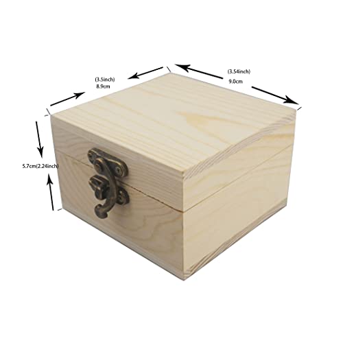 LONMAIX 2Pcs/PACK Unfinished Wood Box Gift Wooden Box for your Gift Jewelry Watch (Wooden Box-2PCS/PACK) LONMAIX